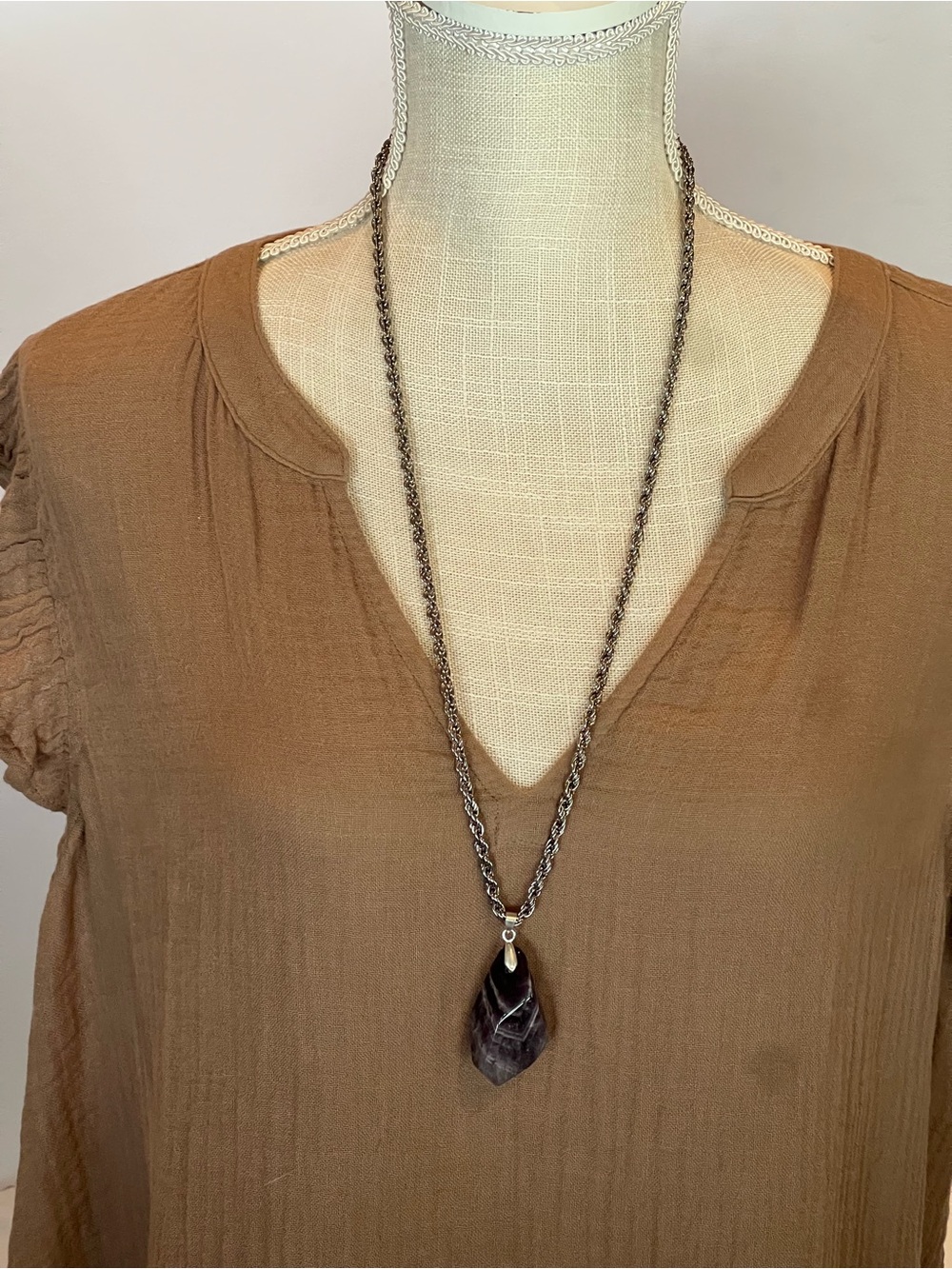 Amethyst Stone Pendant Necklace